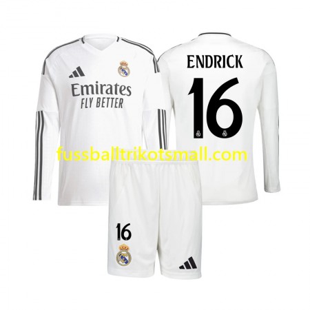 Fußballtrikots Real Madrid Endrick 16 Kinder 2024-2025 Langarm Heimtrikotsatz kaufen